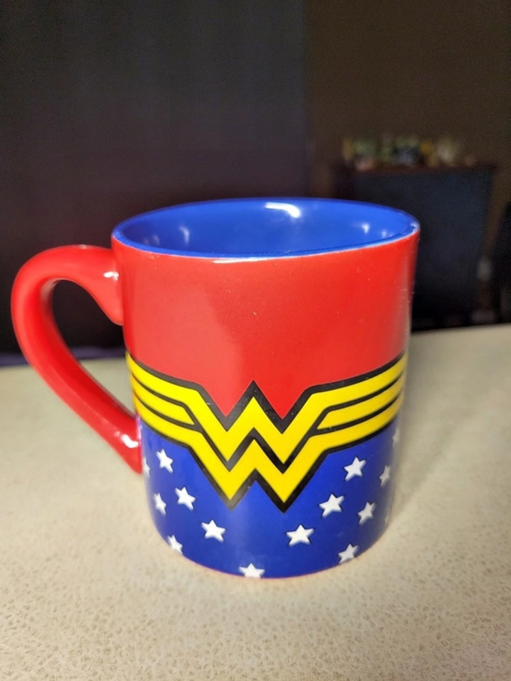 Silver Buffalo Wonder Woman 14 oz Ceramic Mug Ceramic Mug Red Blue